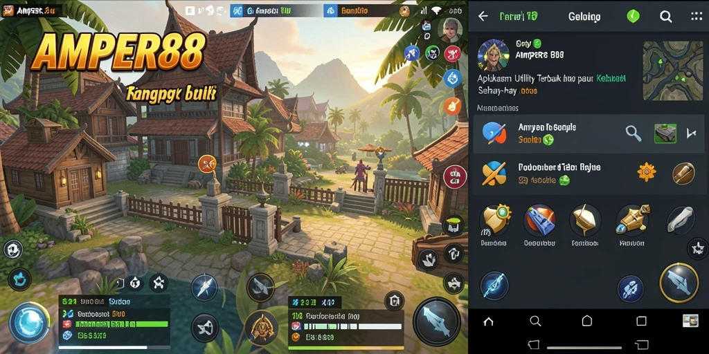 Tampilan utama AMPER88 dengan fitur utilitas lengkap.