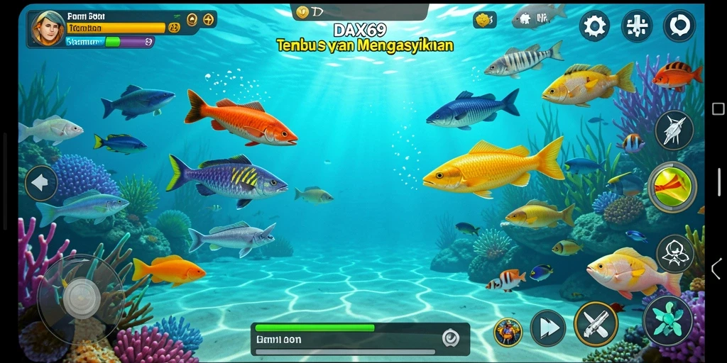 Tangkapan layar gameplay DAX69 yang menampilkan keseruan Tembak Ikan.