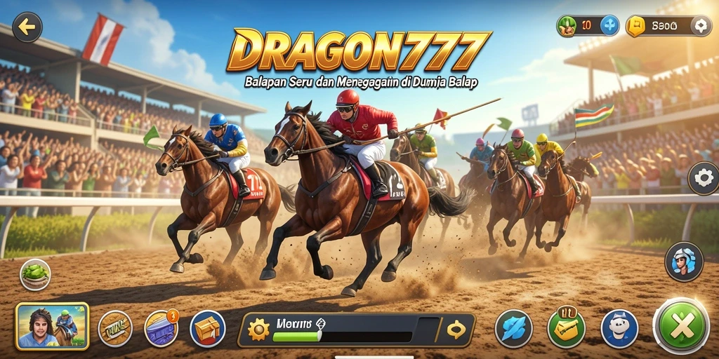 Screenshot gameplay DRAGON777 yang menampilkan aksi balap yang seru.