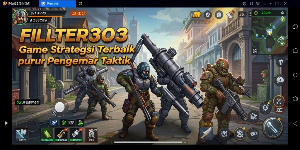 Tampilan gameplay FILTER303 dengan pertempuran penuh strategi.