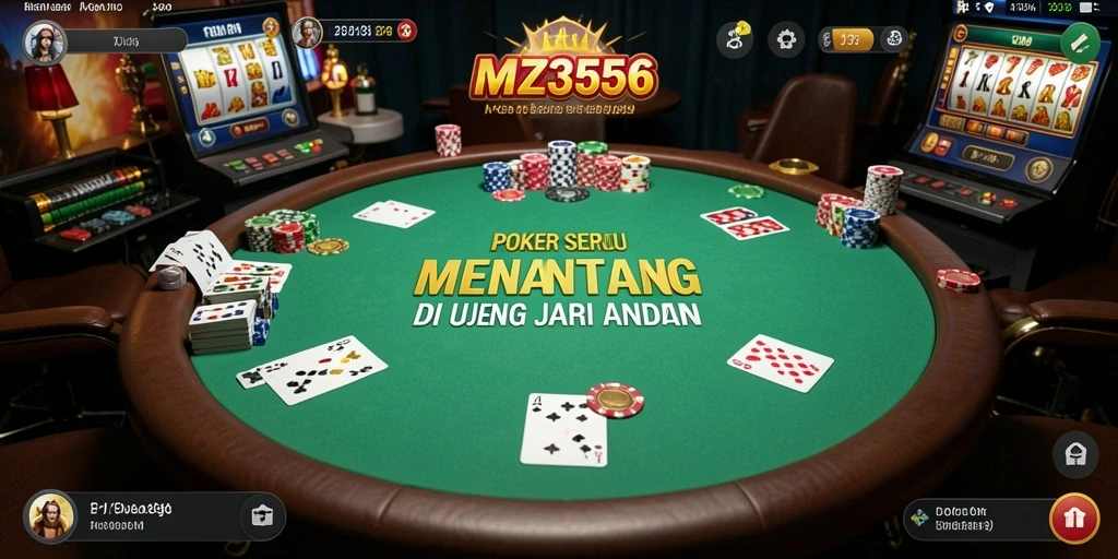 Tampilan gameplay MZ356 yang menampilkan aksi Poker yang mendebarkan.
