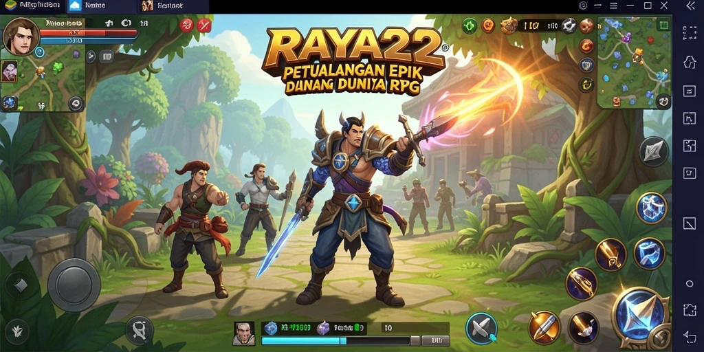 Screenshot gameplay RAYA22 menampilkan aksi seru dalam pertarungan RPG.