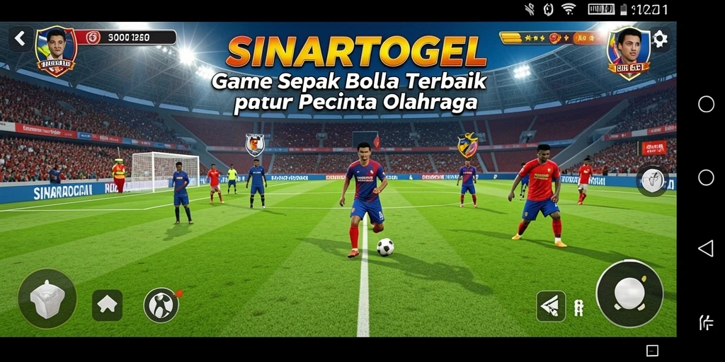 Tangkapan layar gameplay SINARTOGEL menampilkan aksi sepak bola yang mendebarkan.